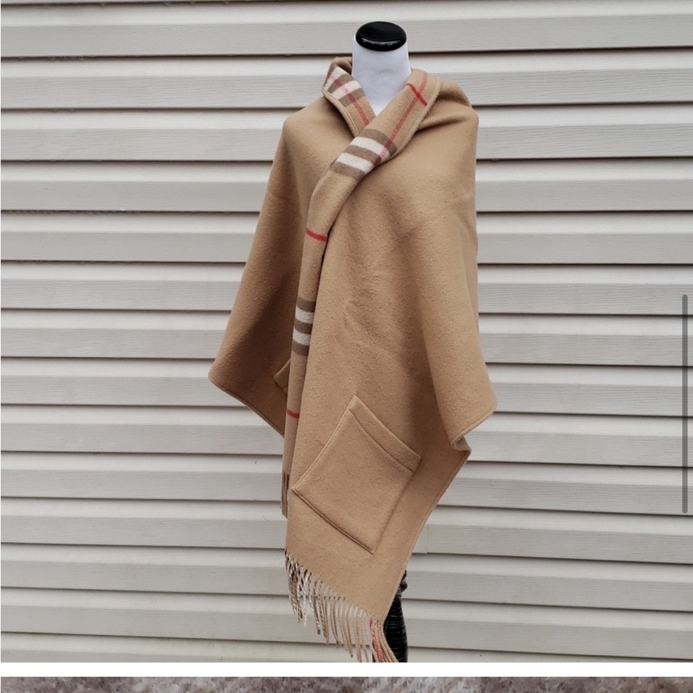 Burberry reversible stole cape with pockets (originally $1495)